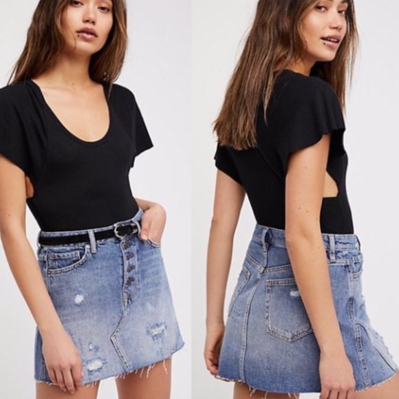 Free People Dresses & Skirts - Free People l NWT A-line Denim Mini Skirt Size 27
